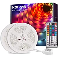 Ksipze Tiras LED 10m- Luces LED RGB con Control Remoto y Fuente de Alimentación de 12V- 20 Colores y 8 Modos de Escena…